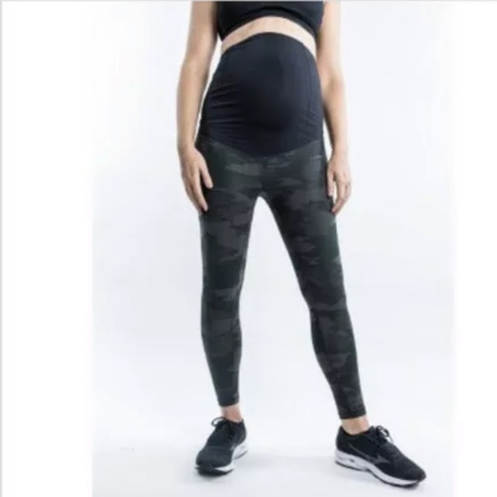 Isabel Maternity Camo Print Active Legging- Olive Camo‎